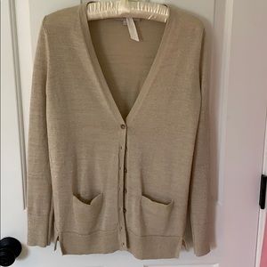 Cream Cardigan with Gold Flecks